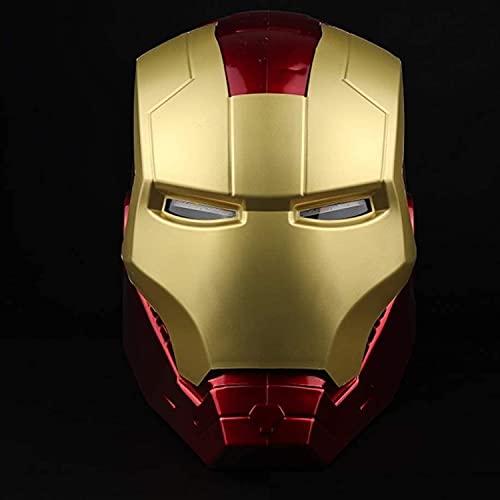 Iron Man Casque Super-Héros Masque Avengers 1: 1 Accessoires de Collection Unisexe Casque Portable Avec Lumière LED Mascarade Cosplay Parfait Jouet Accessoires,PVC Cover