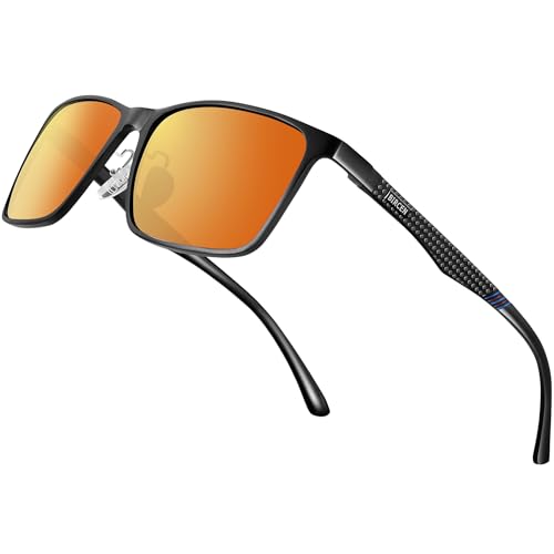 Image of Bircen Mens Sunglasses Polarized UV Protection: Classic Shades for Men Driving Fishing with Al-Mg Metal Frame