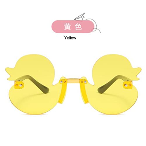 Cartoon Little Duck Personality Frameless Children's Sunglasses Boys and Girls Copy Tide Sunshade (Yellow)3