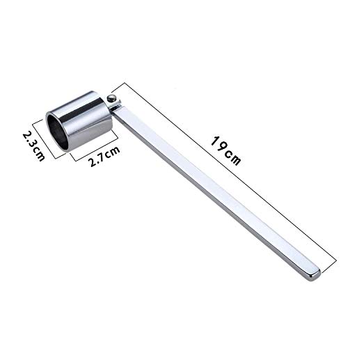 bowarepro Kerzenlöscher mit langem Griff, glockenförmiger Edelstahl-Kerzenlöscher Stab, Kerzenzubehör zum Auslöschen von Flammen und Kerzen sicher löschen silber - Image 3