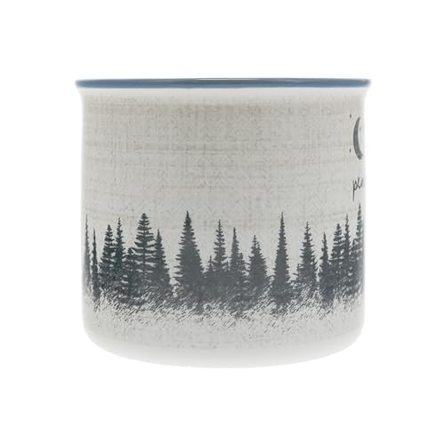 Taza de cerámica 17 oz Lodge con diseño bosque y luna miniatura 6