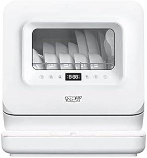 Think Gizmos Table Top Dishwasher with Water Tank - No Plumbing Required, Viewing Window, 5 Cleaning Programmes, Drying Cycle, Touch Controls, LED Display and Delay Start
