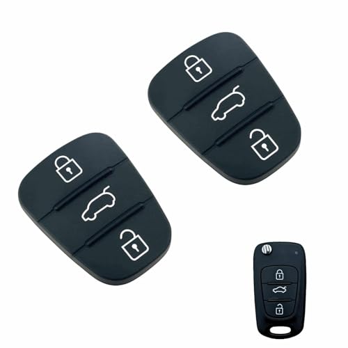 2 Pièces Boitier clé de Voiture Compatible avec Kia Sportage Cee'd Picanto Rio et Hyundai i10 i20 i30 ix20 ix35 - Coque Silicone Télécommande 3 Boutons Réutilisable et Durable