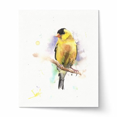 Watercolor Goldfinch Wall Art Print