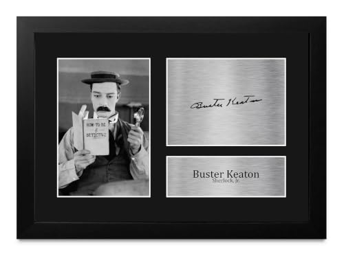 Evita pósteres arrugados con la foto de Buster Keaton Sherlock, Jr. enmarcada A4 de HWC