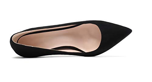 SAMMITOP Women's Pointed Toe Pumps Classic Suede Shoes Slip On Dress Pumps4