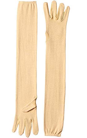MUKHAKSH Women/Ladies/Girls Beige Full Hand arm sleeves Gloves for Driving, Biking, Cycling, Hiking & Sports, UV Protection, Dust, Pollution and sunburn