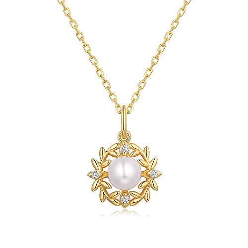 Collier de perles naturelles et branche d'olivier pour un style bohème chic