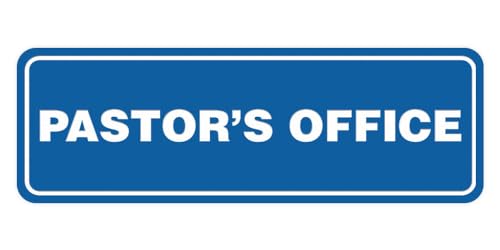 Signs ByLITA Standard Pastor's Office Sign (Blue) - Large