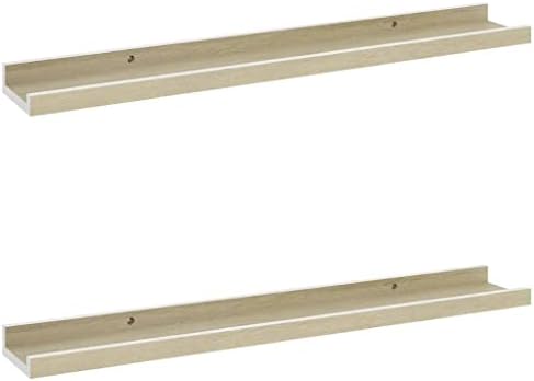 vidaXL 4x Wall Shelves Hanging Display Racks Floating Shelves Ledges Indoor Furniture Decoration Living Room Bedroom Grey 40x9x3 cm
