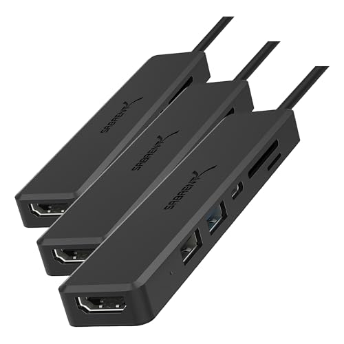 Image of SABRENT Multi-Port USB-C Hub with 4K HDMI & Power Delivery (60W) | 2 USB Ports & SD /microSD Card Reader (Pack of 3)