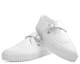  Zapatos Blancos TUK Shoes White Monk Buckle Pointed Creeper Sneaker A9281 (Numeric_39)