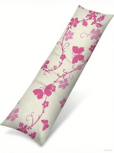 Funda Cojin 50x150 Mariposa Suave Terciopelo Rectangular Cojin Embarazada, Cojines Sofa con Cremallera Invisible, Lila Otoño Fundas Cojines, Hogar Salon Dormitorios Decorativas Fundas Almohadas J-70