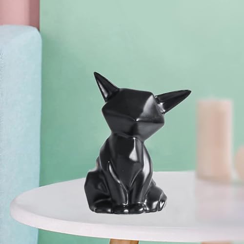 Estatua Decorativa de Gato de Cerámica Negra S miniatura 5