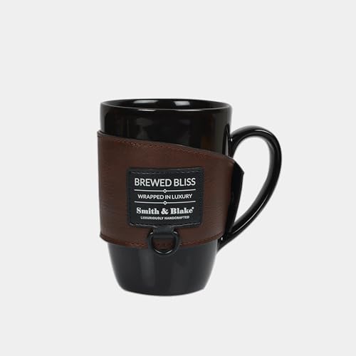 Image of Smith & Blake - Luxurious Workspace Wonders Gift Set - Desk Tray, Leatherette Wrapped Coffee Mug, Pouch, Keyring - Best Gift for Your Loved Ones - Premium & Affordable Gift Box - Brown