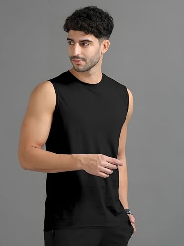 Image of Men's Tank Tops Sleeveless T-Shirt for Men's Gym Wear Vest Solid Stylish Round Neck Running Sando for Sports Workout Fitness & Casual Or Beach Wear (Pack of 1)