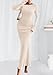 PRETTYGARDEN Women's Fall Fashion 2026 Long Sleeve Maxi Dress Ribbed Knit Boat Neck Bodycon Casual Dresses Going Out Outfits (Beige,Large)