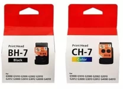 STANDARD PRINT INFOTECH Printhead BH-7 Black & CH-7 Colour Compatible with Canon Printer G Series G1000, G2000, G3000, G4000 Printer Black + Tri Color Combo Pack Ink Cartridge