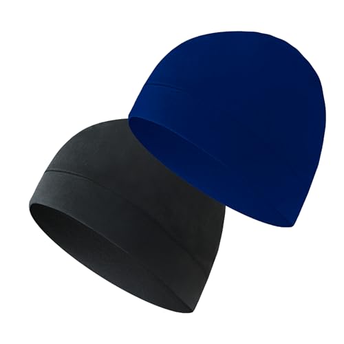 Image of 2 Pack Skull Caps Beanie for Men Women Soft Lightweight Beanie Sleep Running Hats Helmet Liner