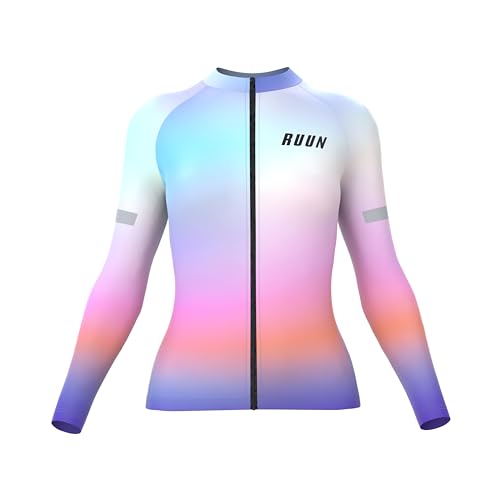 RUUN Roubaix - Camiseta de ciclismo para mujer, manga completa, térmica, para uso frío, resistente al viento, para mujer., multicolor, Altoa única