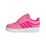 adidas Baby Hoops 4.0 Hook & Loop Sneaker, Pink Fusion/Shock Pink/White, 5.5 US Unisex Infant