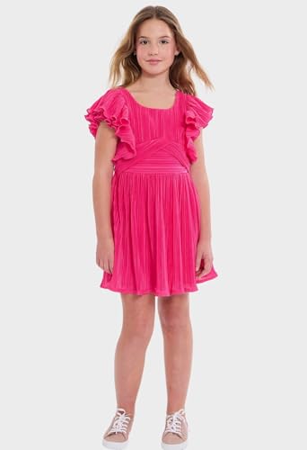 Bonnie Jean Girls Size 7-16 Ruffle Sleeve Pleated Skater Dress4
