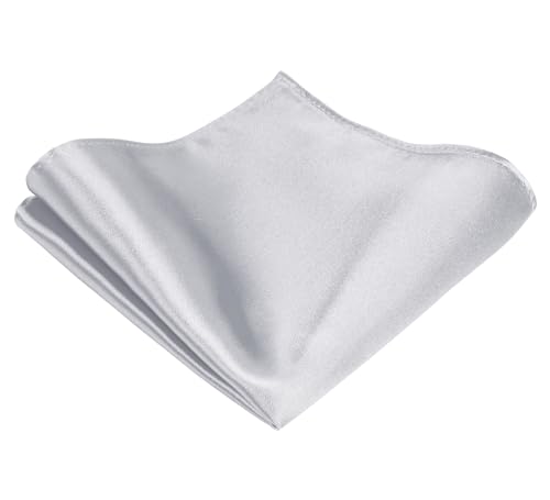 TIE G Solid Satin Woven dyed Color Formal Black Necktie and Pocket Square Sets in Gift Box