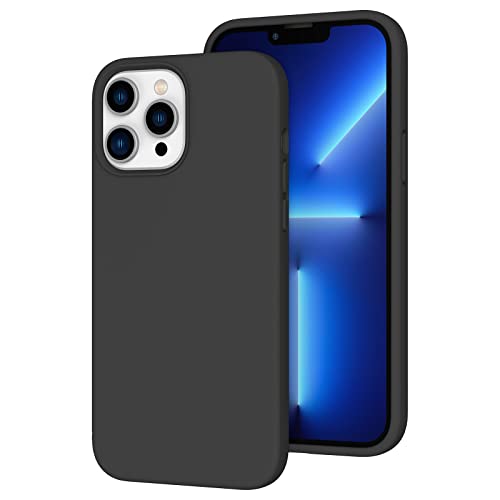 K TOMOTO Capa compatível com iPhone 13 Pro MAX para mulheres e homens, [anti-impressões digitais] [toque suave] capa de silicone macia à prova de choques para iPhone 13 Pro MAX de 6,7 polegadas, preto