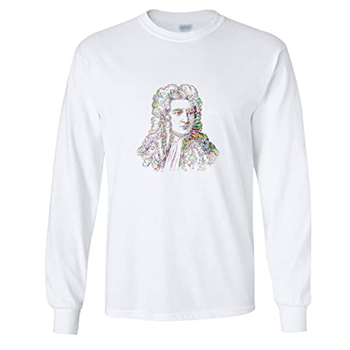 T-shirt manches longues Newton en coton blanc basique pour homme du S au 5XL