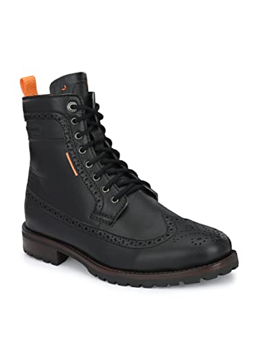 ALBERTO TORRESI Men's Synthetic Lace-Up Ankle Boots with Zip Closure - Stylish and Durable Boots for Men, Trendy Lace-Up Design, Zipper Closure, Perfect for Casual or Formal Occasions