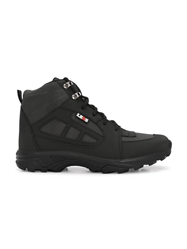 Image of Leo Fitness Waterproof Outdoor Trekking Boots | Black Hiking Boots with Cushioned Footbed, Anti-Slip Rubber Sole