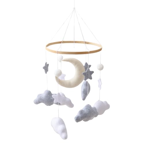 Sleeping Bear Baby Crib Mobile – Handmade Soothing Bedtime Baby Mobile for Crib – Felt Night Mood Nursery Decor for Baby Boys & Girls – Easy Assembly & Durable – Perfect Newborn Gifts