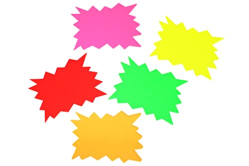 Bright Ideas Fluoreszierende Blitze, Blitzgröße: A5, ca. 14,8 cm x 21 cm, 50 Stück, verschiedene Farben, ideal für den auffälligen Ladenhandel und Preisschilder. BI8005
