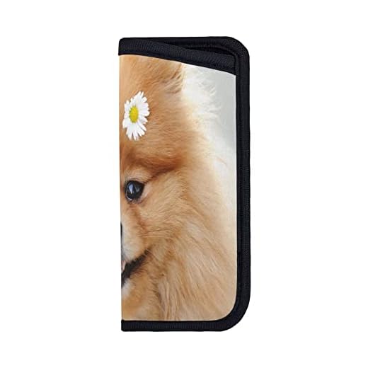 ANGYANG Bolsa suave para anteojos con estampado de perro Pomerania, funda para anteojos antiarañazos, estuche portátil para anteojos, estuche para anteojos de sol de neopreno