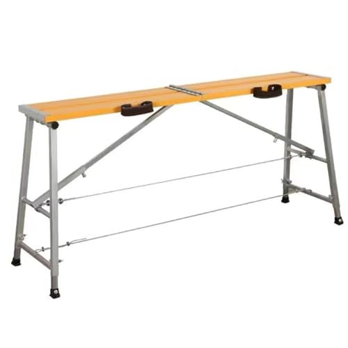 ZHONGXINHUIYIN Work Platform Height Adjustable, Folding Aluminum Step Ladder Heavy Duty Scaffolding Ladder, Portable Step Stool Ladder, Multi Purpose Workbench Drywall Painting Stool