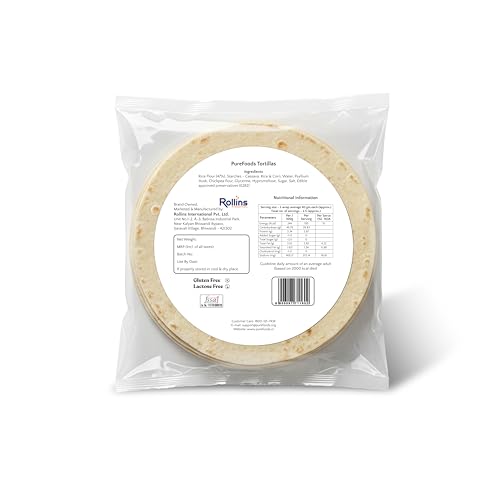 Image of PureFoods Gluten Free Tortillas | Lactose Free, 200g | Made with Rice Flour, Chickpea Flour | Perfect for Wraps & Tacos