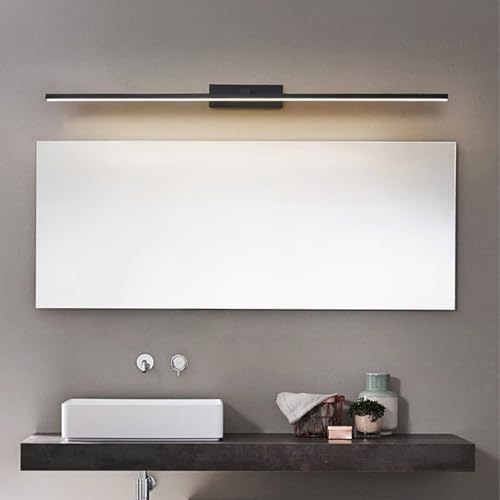 Lámpara de espejo baño LED de 40cm en aluminio negro con luz cálida