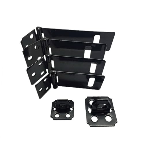 Image of DOITOOL Heavy Duty Padlock 5Pc 5 Heavy Duty Padlock hasp Lock Padlock hasp Door hasp Stainless Steel Black Paint Padlock Hasp Door Clasp