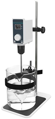 Electric Overhead Stirre Full Set Overhead Mixer with Max Smount of Stirring(H2O) 10L RPM 100-2000rpm Max Torque 15N.cm Max Viscosity 8000mPas 50W Power Brushless Motor