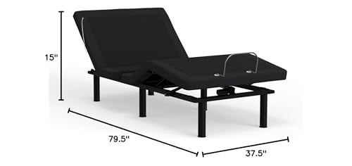 Image of Blissful Nights e6 Wall Glide Adjustable Bed Frame with Voice Control, Massage, USB, Nightlight, Anti-Snore, Zero Gravity, Wireless Remote and No Tools Assembly (Twin XL)