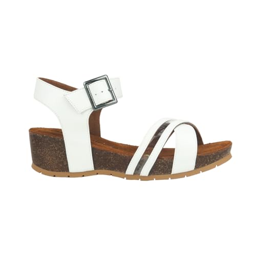CHATTAWAK 11meganblanc40, Sandalia con talón Mujer, Blanco, 40 EU