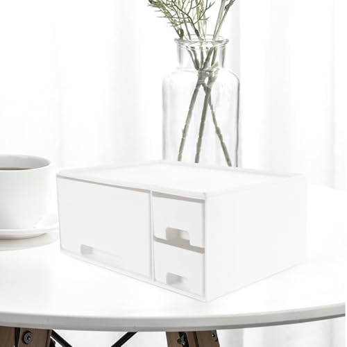 Support écran PC blanc et étagère de rangement pour organisation bureau