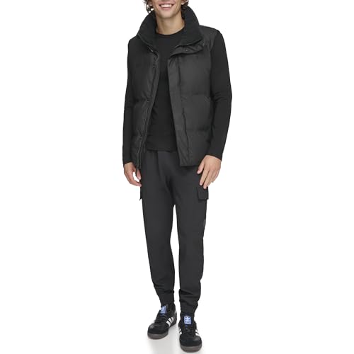 Image of DKNY Men's Quilted Tech Hooded Puffer