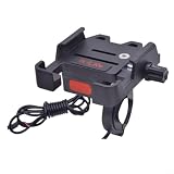 HpLive Soporte de teléfono móvil con cargador USB para bicicleta eléctrica y para moto, soporte de teléfono de aluminio hasta 30 W QC30, resistente al agua, para ATV, moto de nieve, MTB, bicicleta