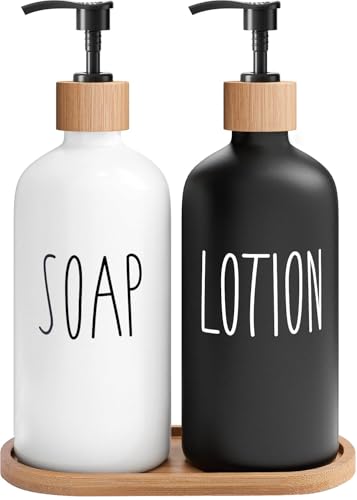 MOMEEMO Soap Dispenser Bathroom Set with Hand and Lotion Dispenser,