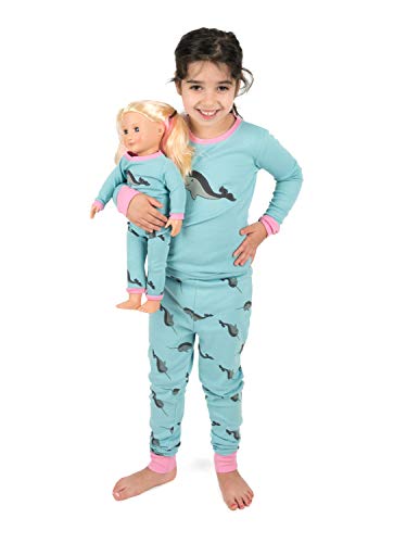 Leveret Kids & Toddler Pajamas Matching Doll & Girls Pajamas 100% Cotton Whale (Size 8 Years)