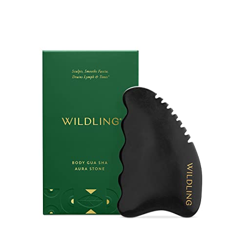 Wildling Aura Stone Gua Sha Body Stone I Body Massage Stone to Tighten Tone Sculpt + Smooth I Patented Design Crafted with 100% Authentic Bian Stone
