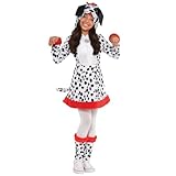 'White/Black Dalmatian Adorable Hooded Dress Halloween Costume Set for Girls '