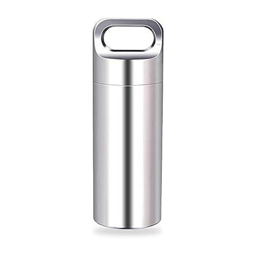 SagaSave Mini Boîte à Pilules Porte Clés, 4,85 cm Étanche En Acier Inoxydable Petite Boîte à Pilules Pour Les Déplacements, Le Camping, Les Sorties,...