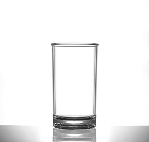 Virtually Unbreakable Heavy Duty Polycarbonate 8 oz Plastic Hi Ball Glass, Pack of 6
